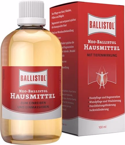 Neo-Ballistol huidverzorgingsolie zonder conserveringsmiddelen, 100 ml fles, merk BALLISTOL Neo-Ballistol huidverzorgingsolie zonder conserveringsmiddelen, flesje van 100 ml. BALLISTOL uit de categorie Handen en Huid, Reiniging en Bescherming, met artikelnummer 4000354534