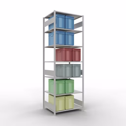 Basisplank, legbord, insteeksysteem MULTIplus150, 3000 x 1000 x 800 mm, 7 planken, RAL 7035 lichtgrijs van Schulte Lagertechnik uit de categorie insteeksysteem