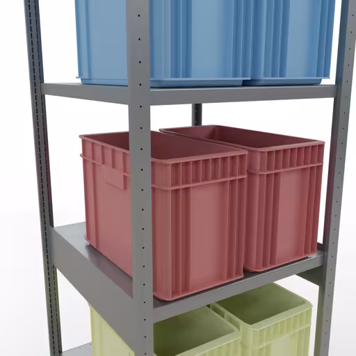 Basisplank, legbord, insteeksysteem MULTIplus250, 3000 x 750 x 800 mm, 7 legborden, lengtestangen, verzinkt van Schulte Lagertechnik uit het assortiment insteeksysteem