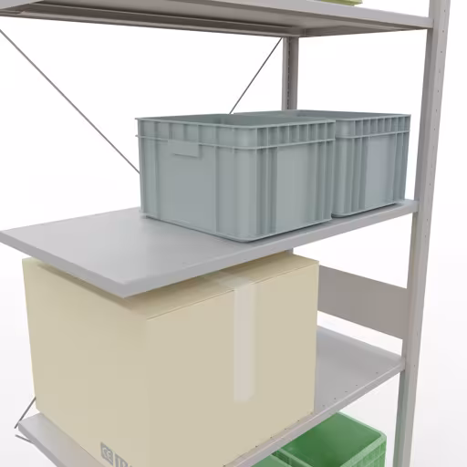 Figuur nr. 16 van het artikel aanbouwrekken, legbordstellingen, insteeksysteem MULTIplus85, 3000 x 1000 x 500 mm, 7 legborden, RAL 7035 lichtgrijs uit de productgroep insteeksysteem van het merk Schulte Lagertechnik.