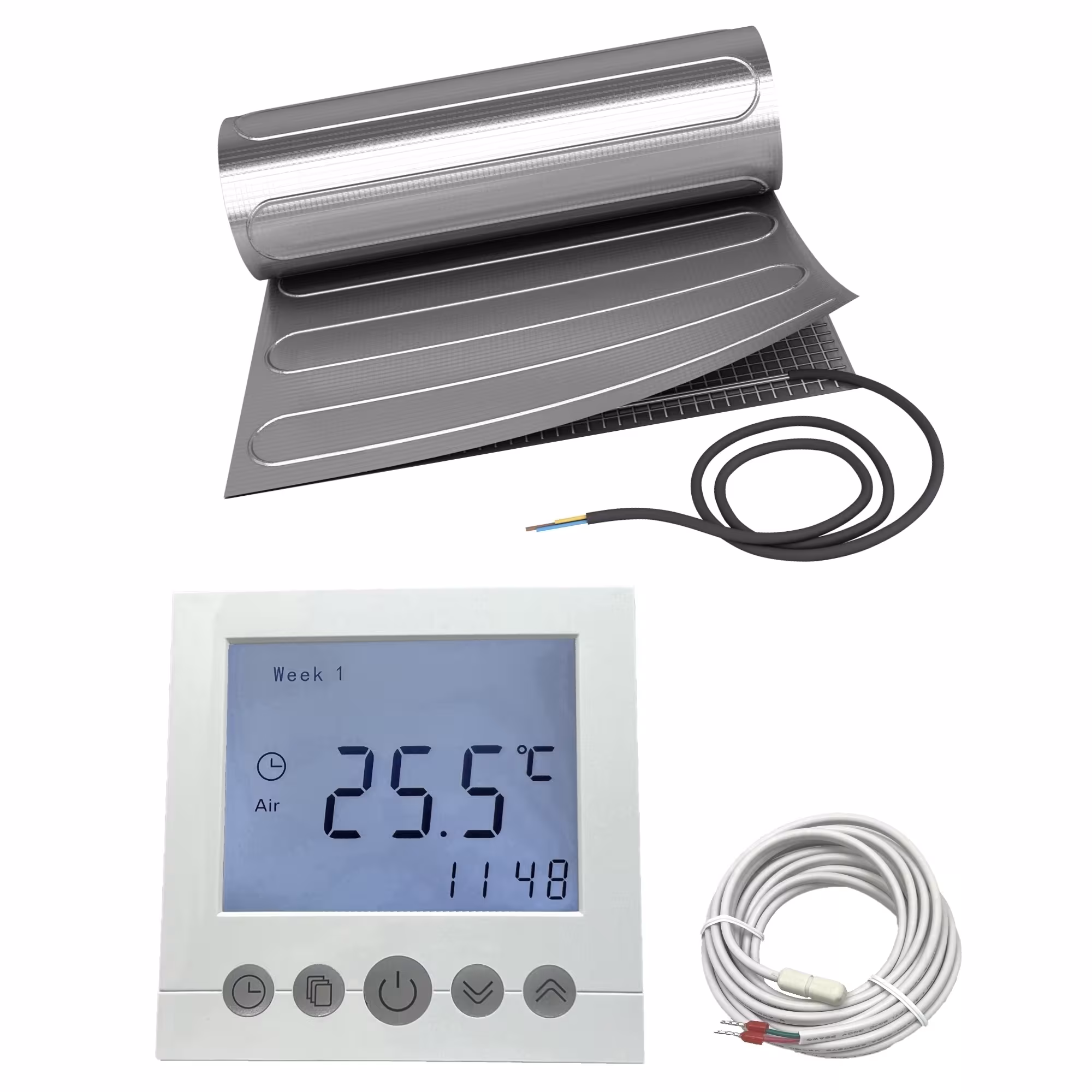 HoWaTech AL elektrische laminaat vloerverwarming | Set met verwarmingsmat en digitale controller, elektrische vloerverwarming