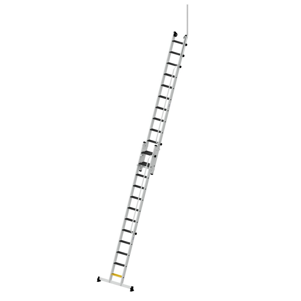 Munk 2-delige touwladder met leuning en uitgangsstijl, 2x12 treden, van Günzburger Steigtechnik Munk 2-delige touwladder met leuning en uitstaphekje, 2 x 12 treden, uit de categorie uitschuifladders en touwladders, artikelnummer 040695