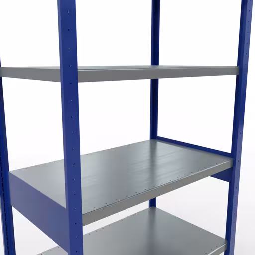 Figuur nr. 13 van het artikel basisrek, legbord, insteeksysteem MULTIplus250, 2500 x 1000 x 600 mm, 6 legborden, lengtestangen, RAL 5010 gentiaanblauw/verzinkt uit de insteeksysteem productgroep van Schulte Lagertechnik.