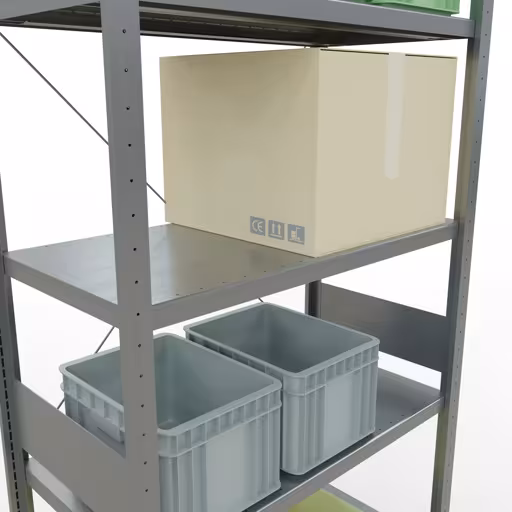 Figuur nr. 11 van het artikel basisrek, legbord, insteeksysteem MULTIplus330, 3000 x 1000 x 500 mm, 7 legborden, kruisschoor, verzinkt uit de insteeksysteem productgroep van Schulte Lagertechnik.