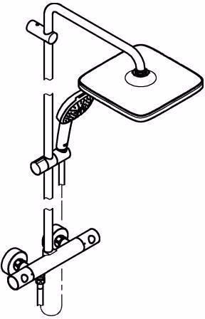 GROHE Tempesta 250 Cube douchesysteem 26689_1 Douchemengkraan met thermostatische hoofddouche Tempesta 250 Cube chroom