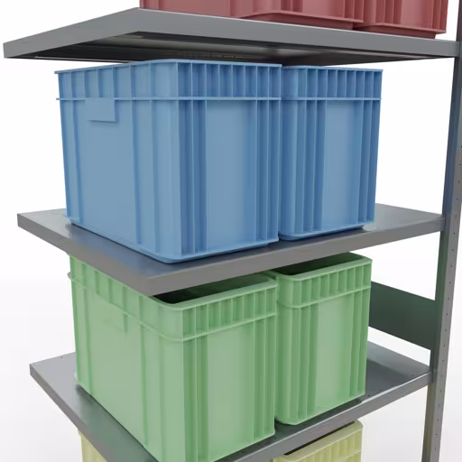 Afbeelding nr. 12 van het artikel aanbouwrekken, legbordstellingen, insteeksysteem MULTIplus330, 3000 x 1000 x 800 mm, 7 legborden, lengtestangen, verzinkt uit de productgroep insteeksysteem van Schulte Lagertechnik