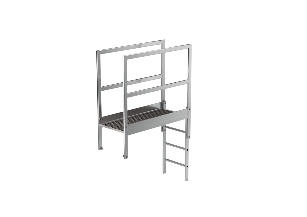 Munk balustrade-overbrugging, blank aluminium, speciale lengte, uit de categorie overbruggingen, artikelnummer 062184