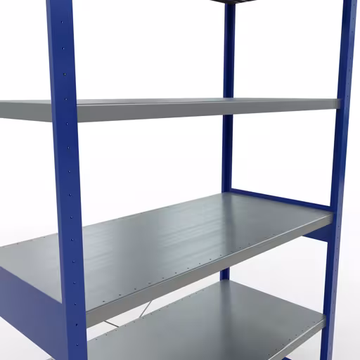 Basisplank, legplank, insteeksysteem MULTIplus250, 2500 x 1300 x 600 mm, 6 legborden, RAL 5010 gentiaanblauw/verzinkt van Schulte Lagertechnik uit de categorie insteeksystemen