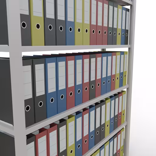 Productafbeelding nr. 11 van het artikel basisplank, kantoorplank, insteeksysteem MULTIplus85, 2000 x 1300 x 300 mm, 6 planken, kruisschoor, zonder aanslaglijst, lichtgrijs Afbeelding nr. 11 van het artikel, kantoorrekken, insteeksysteem MULTIplus85, 2000 x 1300 x 300 mm, 6 planken, zonder aanslaglijst, lichtgrijs uit de productgroep kantoorrekken van Schulte Lagertechnik