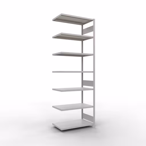 Aanbouwrekken, rekken, insteeksysteem MULTIplus330, 3000 x 1000 x 600 mm (HxBxD), 7 planken, lengtestangen, RAL 7035 lichtgrijs van Schulte Lagertechnik Aanbouwrekken, rekken, insteeksysteem MULTIplus330, 3000 x 1000 x 600 mm (HxBxD), 7 legborden, lengtebalk, RAL 7035 lichtgrijs, aanbouwplank, art.nr. 33867-LR