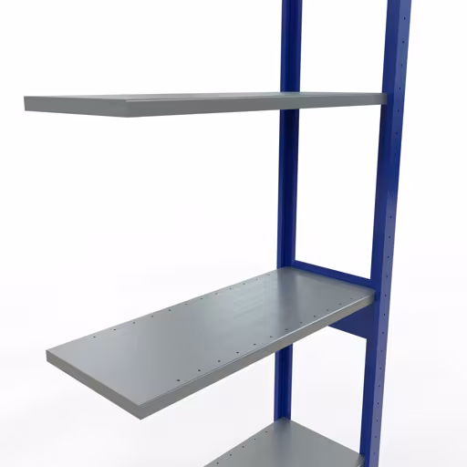 Aanbouwrekken, rekken, insteeksysteem MULTIplus150, 2500 x 750 x 300 mm, 6 legborden, lengtestangen, RAL 5010 gentiaanblauw/verzinkt/verzinkt van Schulte Lagertechnik uit de categorie insteeksystemen