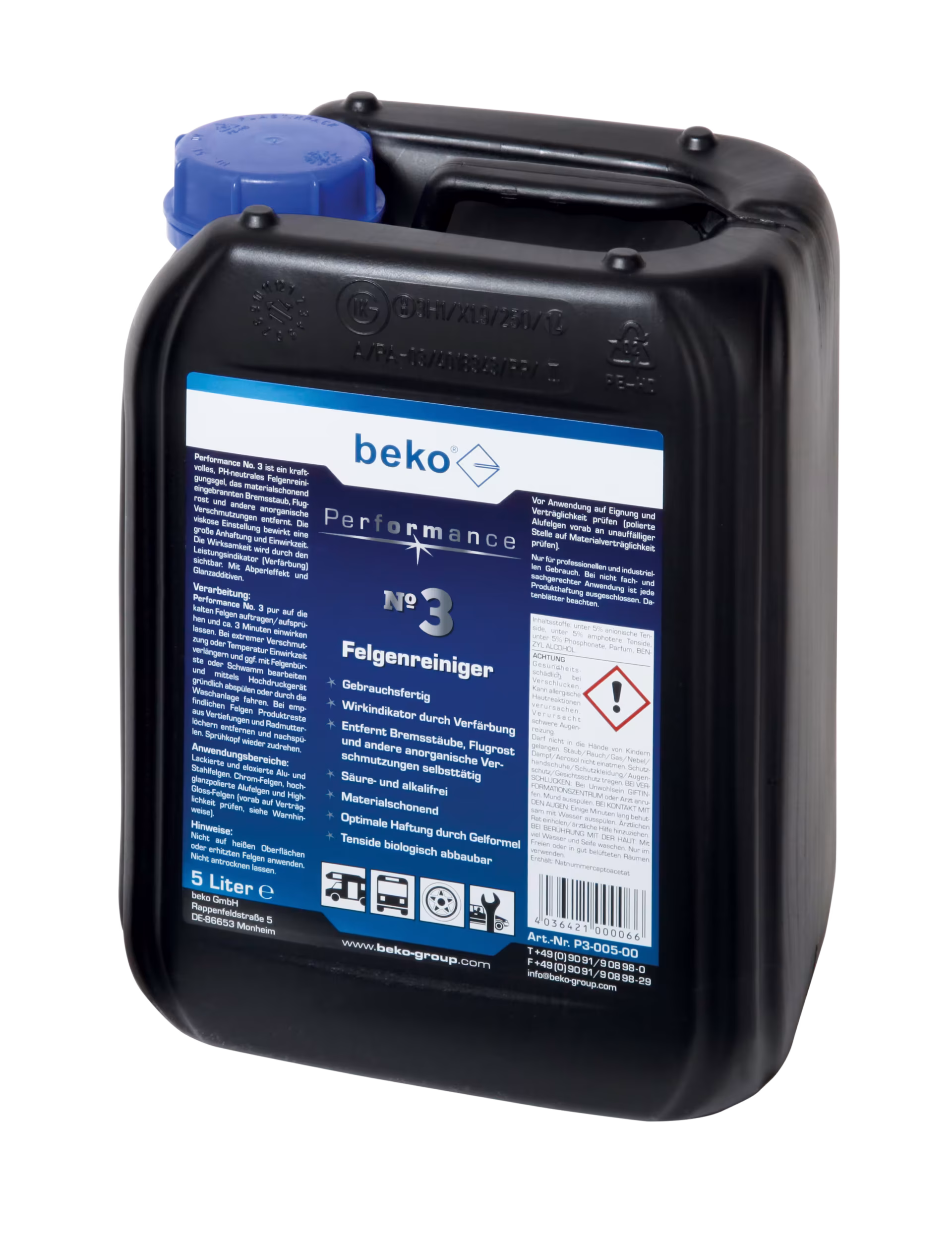 Prestatie nr. 3 velgenreiniger jerrycans van 5 l uit de productcategorie autoonderhoud met artikelnr. P3-005-00