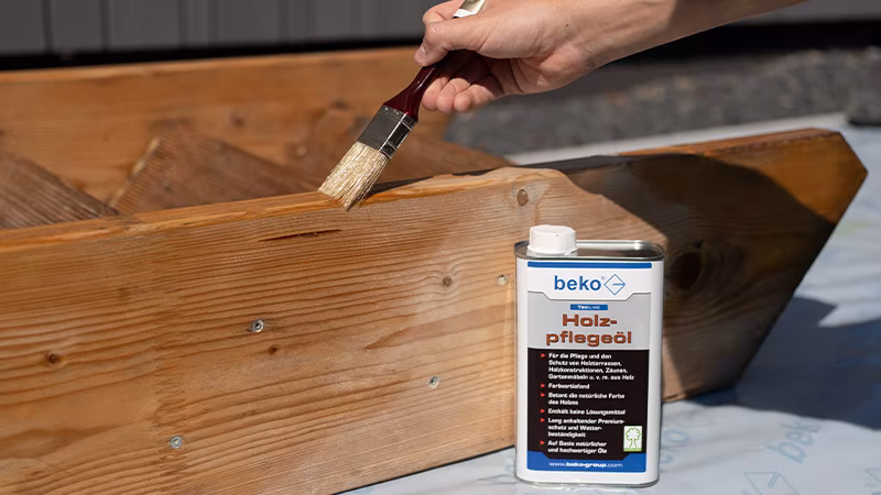 TecLine houtverzorgingsolie 1 liter Holz, Sperrholz, Hartholz, Innenarchitektur, Pinsel