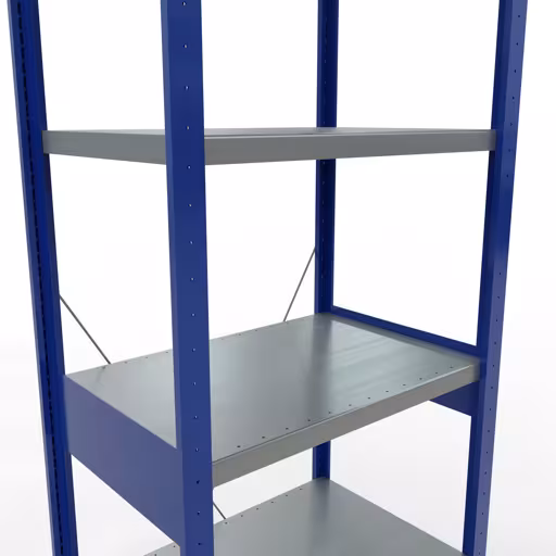 Basisplank, legbord, insteeksysteem MULTIplus250, 2500 x 750 x 500 mm, 6 legborden, RAL 5010 gentiaanblauw/verzinkt/verzinkt van Schulte Lagertechnik uit de categorie insteeksystemen