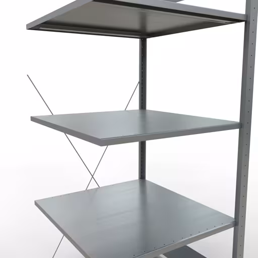 Aanbouwrekken, rekken, insteeksysteem MULTIplus150, 2000 x 750 x 800 mm (HxBxD), 5 legborden, kruisschoor, verzinkt uit de categorie aanbouwrekken met de GTIN 4004514237644 Aanbouwrekken, rekken, insteeksysteem MULTIplus150, 2000 x 750 x 800 mm, 5 legborden, kruisschoor, verzinkt van Schulte Lagertechnik uit het assortiment insteeksysteem