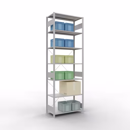 Figuur nr. 11 van het artikel basisrek, legbord-insteeksysteem MULTIplus150, 3000 x 1000 x 500 mm, 7 legborden, RAL 7035 lichtgrijs uit de productgroep insteeksysteem van Schulte Lagertechnik.