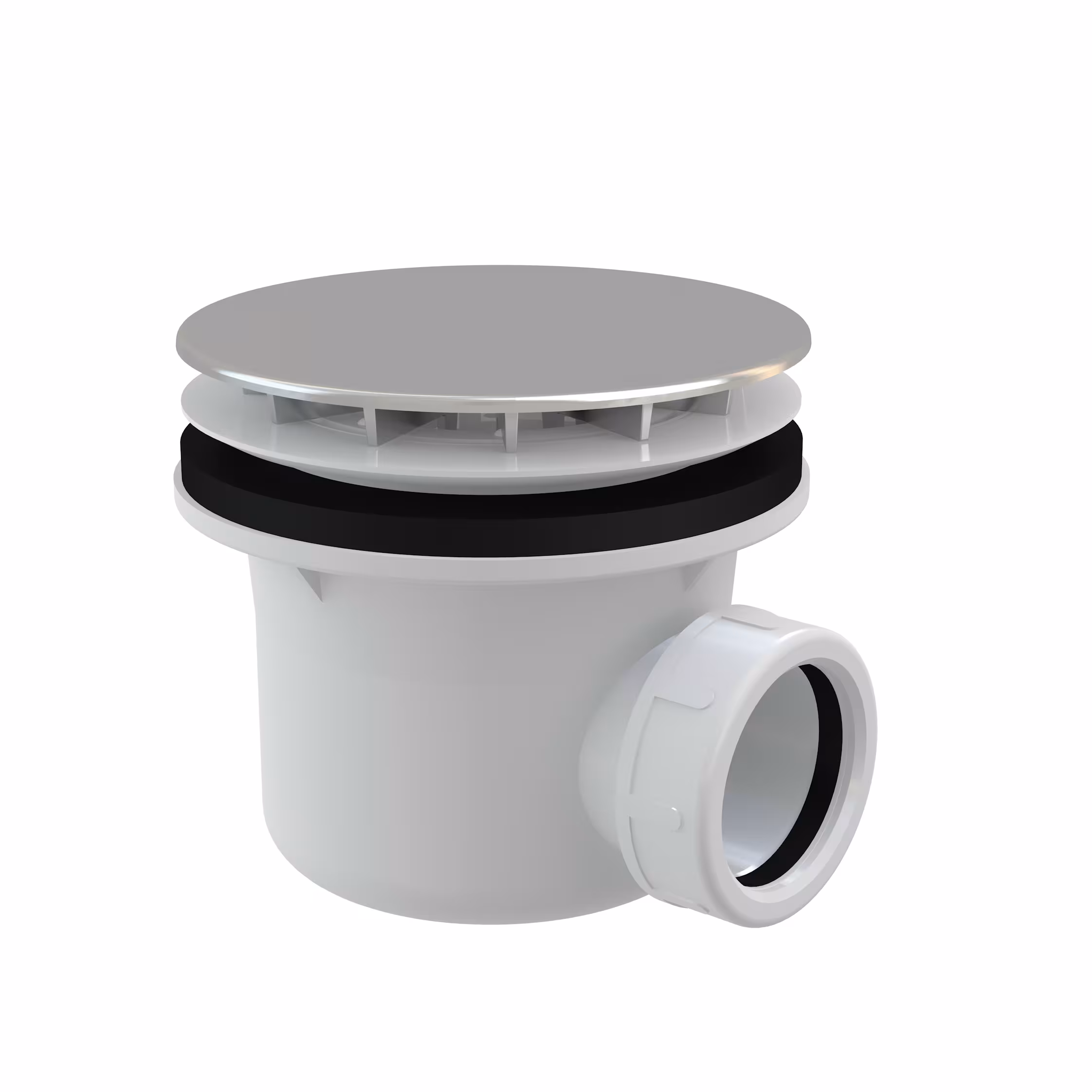 AlcaPlast A49CR afvoerset douchegoot | ø 90mm afvoer | Verchroomde deksel ø116mm zonder afvoertoebehoren van AlcaPlast Alca Plast douchebakafvoergarnituur, bakvoeten & montagetoebehoren, art.nr. A49CR