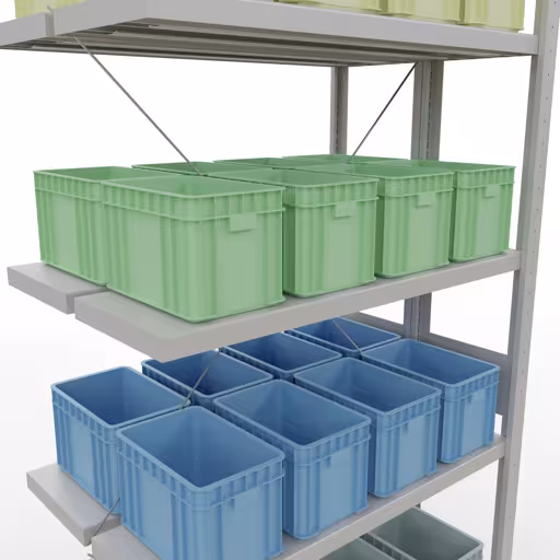 Aanbouwrekken, dubbele rekken, stellingsysteem MULTIplus250, 3000 x 1000 x (2x300) mm (HxBxD), 2x7 planken, kruisschoor, RAL 7035 lichtgrijs met artikelnr. 32137-A Aanbouwrekken, dubbele rekken, rekkensysteem MULTIplus250, 3000 x 1000 x (2x300) mm, 2x7 planken, kruisschoor, RAL 7035 lichtgrijs van Schulte Lagertechnik uit de categorie rekken