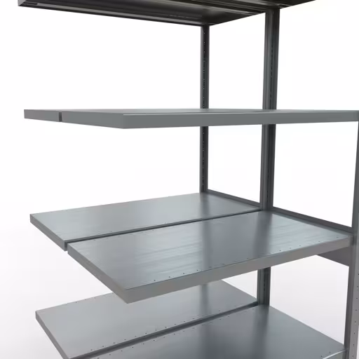 Productafbeelding nr. 7 van het artikel aanbouwstelling, dubbele stelling, stellingstelling insteeksysteem MULTIplus250, 2500 x 1000 x (2x500) mm, 2x6 planken, verzinkt uit het stellingstelling assortiment van het merk Schulte Lagertechnik