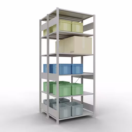 Productafbeelding nr. 11 van het artikel basisplank, dubbele plank, legplank-insteeksysteem MULTIplus150, 2500 x 1000 x (2x500) mm, 2x6 legborden, RAL 7035 lichtgrijs uit het assortiment legborden van Schulte Lagertechnik