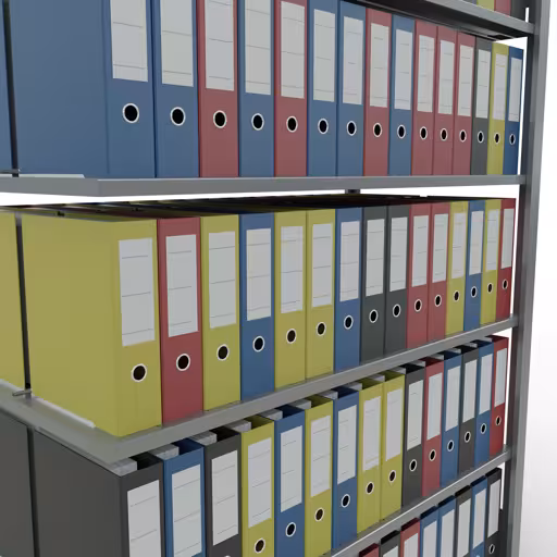 Extra afbeelding bij het artikel Aanbouwstelling, kantoorstelling, insteeksysteem MULTIplus150, 2000 x 1300 x 600 mm, 6 legborden, lengtestangen, verzinkt, met middenaanslag uit insteeksysteem