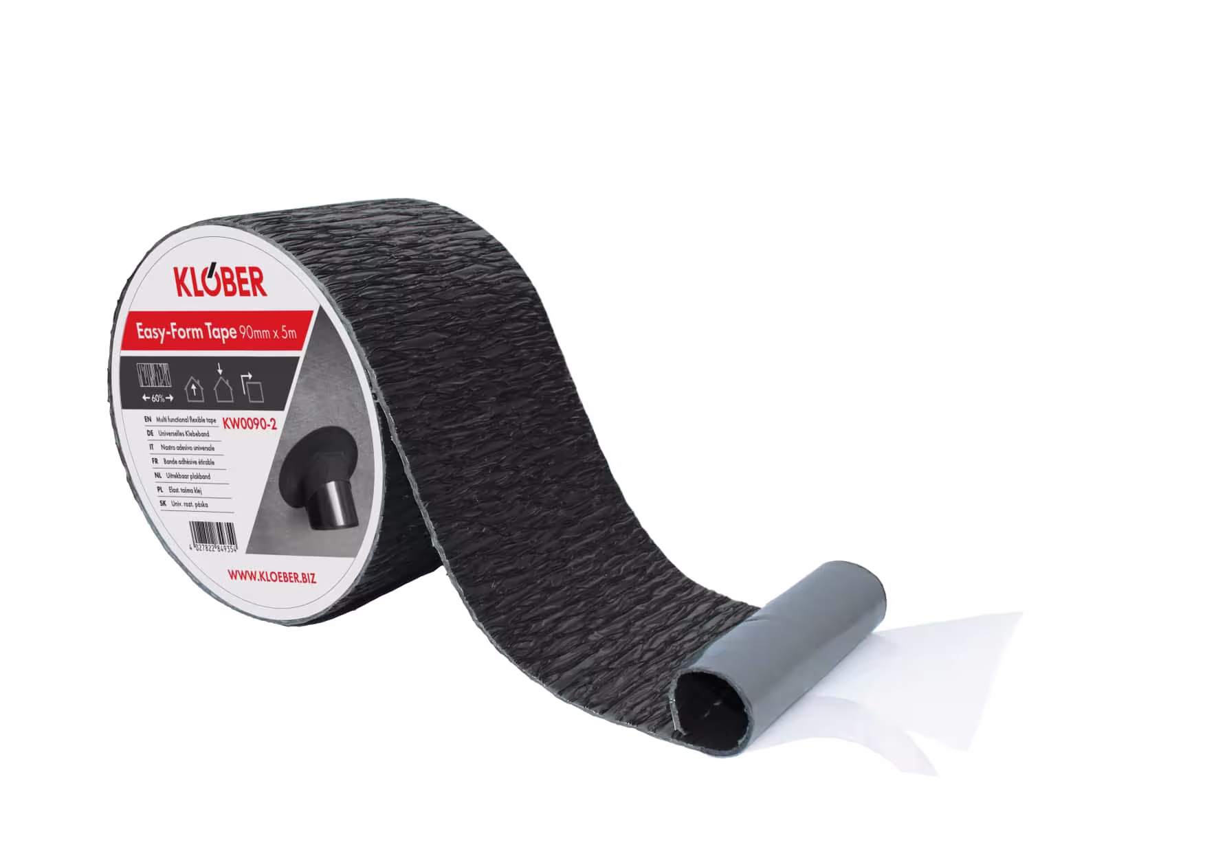 Easy-Form plakband Universeel vervormbaar plakband, breedte 90 mm, rol 5 m van Klöber Easy-Form plakband Universeel vervormbare plakband, breedte 90 mm, rol 5 m, ondervloeren & dampschermen, art.nr. KW0090-2