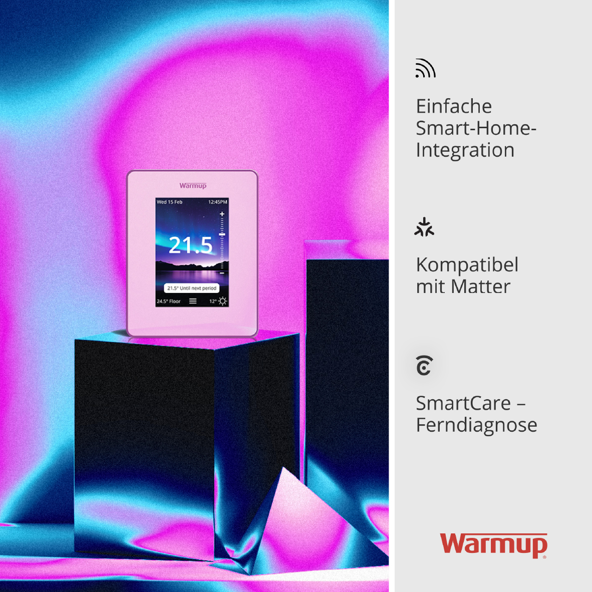 Warmup 7iE Smart Matter compatibele WIFI-thermostaat wit