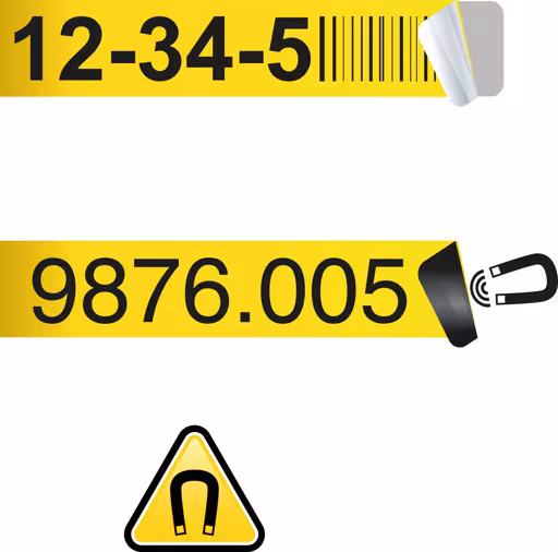 Plankruimtelabel, magnetisch, 120 x 22 mm, geel van Schulte Lagertechnik Plankruimte-etiket, magnetisch, 120 x 22 mm, geel, accessoires, art.nr. 22962