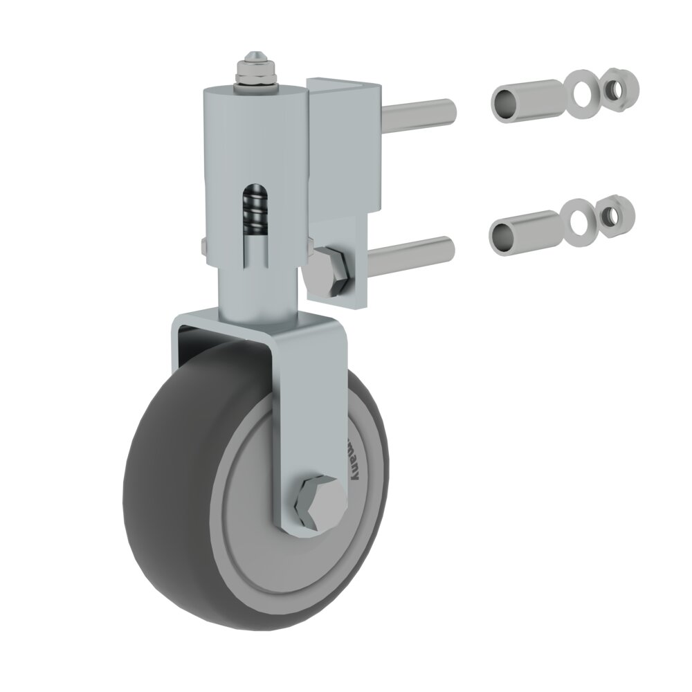 Munk veerrol voor schapladder, volledig klaar voor montage, linkerzijde, van Günzburger Steigtechnik Munk veerrol voor schapladders, volledig gemonteerd, uit de categorie schapladders, artikelnummer 019782.