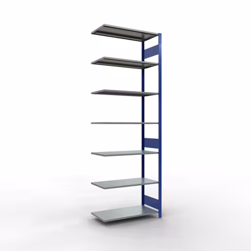 Figuur nr. 15 van het artikel aanbouwrekken, legbordstellingen, insteeksysteem MULTIplus85, 3000 x 1000 x 500 mm, 7 legborden, RAL 5010 gentiaanblauw uit de productgroep insteeksysteem van het merk Schulte Lagertechnik.
