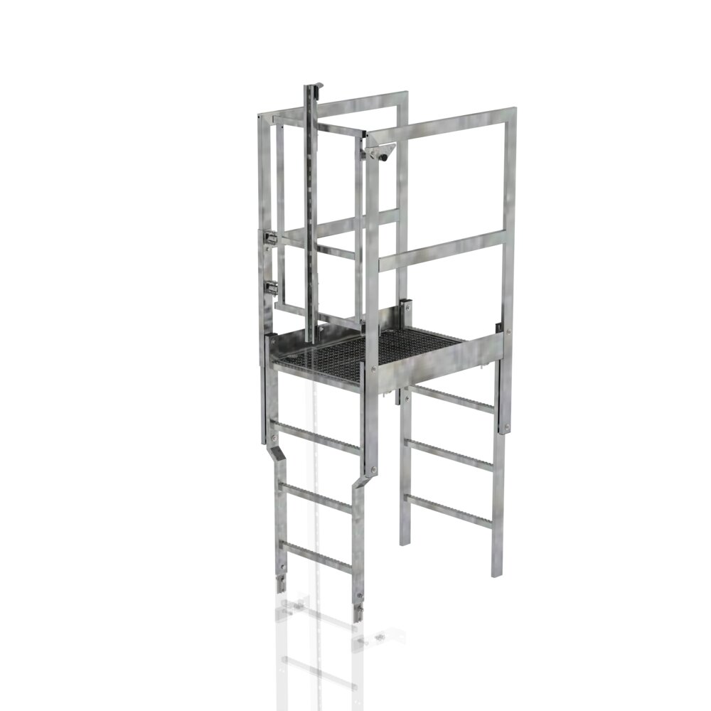 Munk balustradeovergang met veiligheidshek en valbeveiligingsrail uit de categorie overgangen met artikelnummer 063507