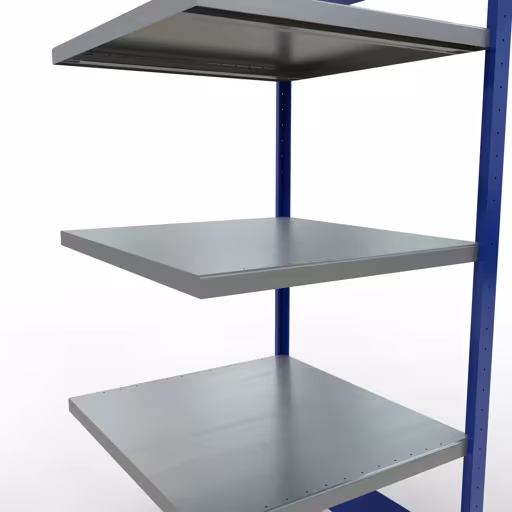 Aanbouwrekken, rekken, insteeksysteem MULTIplus250, 2000 x 750 x 800 mm, 5 legborden, lengtestangen, RAL 5010 gentiaanblauw/verzinkt/verzinkt van Schulte Lagertechnik uit het assortiment insteeksysteem