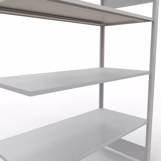 Aanbouwrekken, rekken, insteeksysteem MULTIplus150, 2000 x 1300 x 600 mm, 5 legborden, lengtestangen, RAL 7035 lichtgrijs van Schulte Lagertechnik uit de categorie insteeksystemen