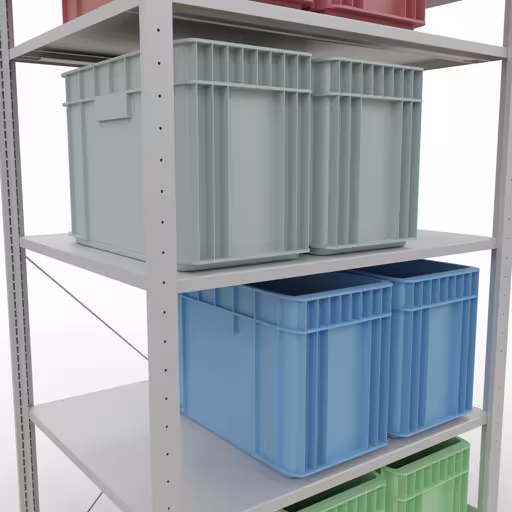 Figuur nr. 15 van het artikel basisplank, legbord, insteeksysteem MULTIplus150, 2000 x 1000 x 800 mm, 5 legborden, kruisschoor, RAL 7035 lichtgrijs uit de productgroep insteeksysteem van Schulte Lagertechnik.