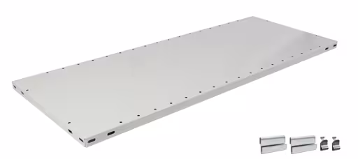 Extra plank B, 1000 x 600, RAL 7035 lichtgrijs, incl. 2 ophangbeugels + 2 plankdragers van Schulte Lagertechnik met artikelnr. 37260-B-ECK