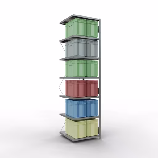 Aanbouwrekken, rekken, insteeksysteem MULTIplus250, 3000 x 750 x 800 mm (HxBxD), 7 legborden, kruisschoor, verzinkt van het merk Schulte Lagertechnik uit het assortiment insteeksysteem