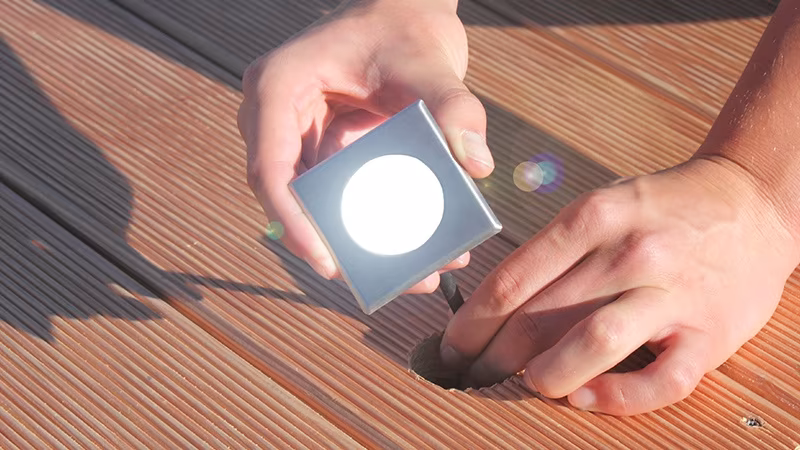 TerraLight enkele hoekspot 60 x 60 mm, roestvrij staal V4A geborsteld, warm wit Person, Elektronik, Handy, Holz, Hand