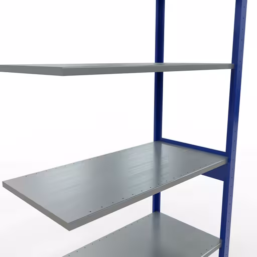 Figuur nr. 14 van het artikel aanbouwrekken, legbordstellingen, insteeksysteem MULTIplus85, 2500 x 1000 x 500 mm, 6 legborden, RAL 5010 gentiaanblauw uit de productgroep insteeksysteem van het merk Schulte Lagertechnik.