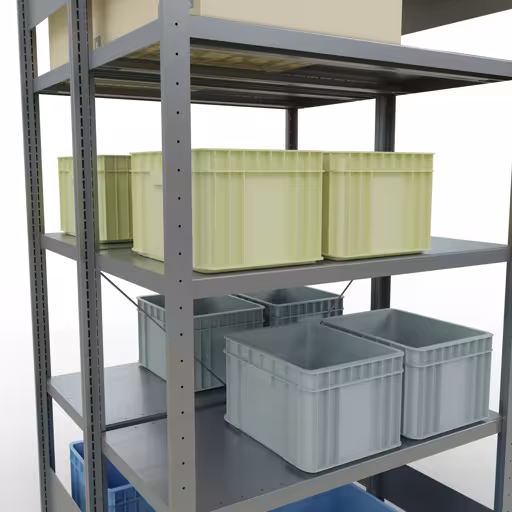 Basisplank, dubbele plank, stellingsysteem MULTIplus250, 2000 x 1000 x (2x500) mm, 2x5 planken, dwarsschoor, verzinkt van het merk Schulte Lagertechnik uit het rekkenassortiment