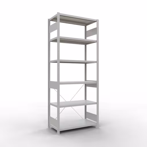 Figuur nr. 11 van het artikel basisplank, legbord, insteeksysteem MULTIplus330, 2500 x 1000 x 500 mm (HxBxD), 6 legborden, kruisschoor, RAL 7035 lichtgrijs uit de productgroep insteeksysteem van het merk Schulte Lagertechnik.