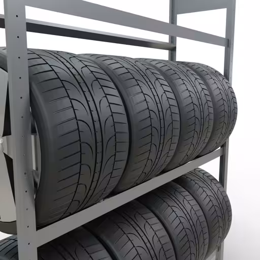 Figuur nr. 12 van het artikel basisrek, wielen-/bandenrek, 2000 x 1500 x 400 mm, verzinkt, 3 opslagniveaus met 150 kg vakbelasting per niveau uit de productgroep legbordstellingen van Schulte Lagertechnik