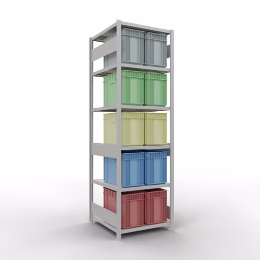 Productafbeelding nr. 14 van het artikel basisplank, legbord, insteeksysteem MULTIplus250, 2500 x 750 x 800 mm, 6 legborden, lengtestangen, RAL 7035 lichtgrijs Figuur nr. 14 van het artikel basisrek, legbord, insteeksysteem MULTIplus250, 2500 x 750 x 800 mm, 6 legborden, lengtestangen, RAL 7035 lichtgrijs uit de productgroep insteeksysteem van Schulte Lagertechnik.