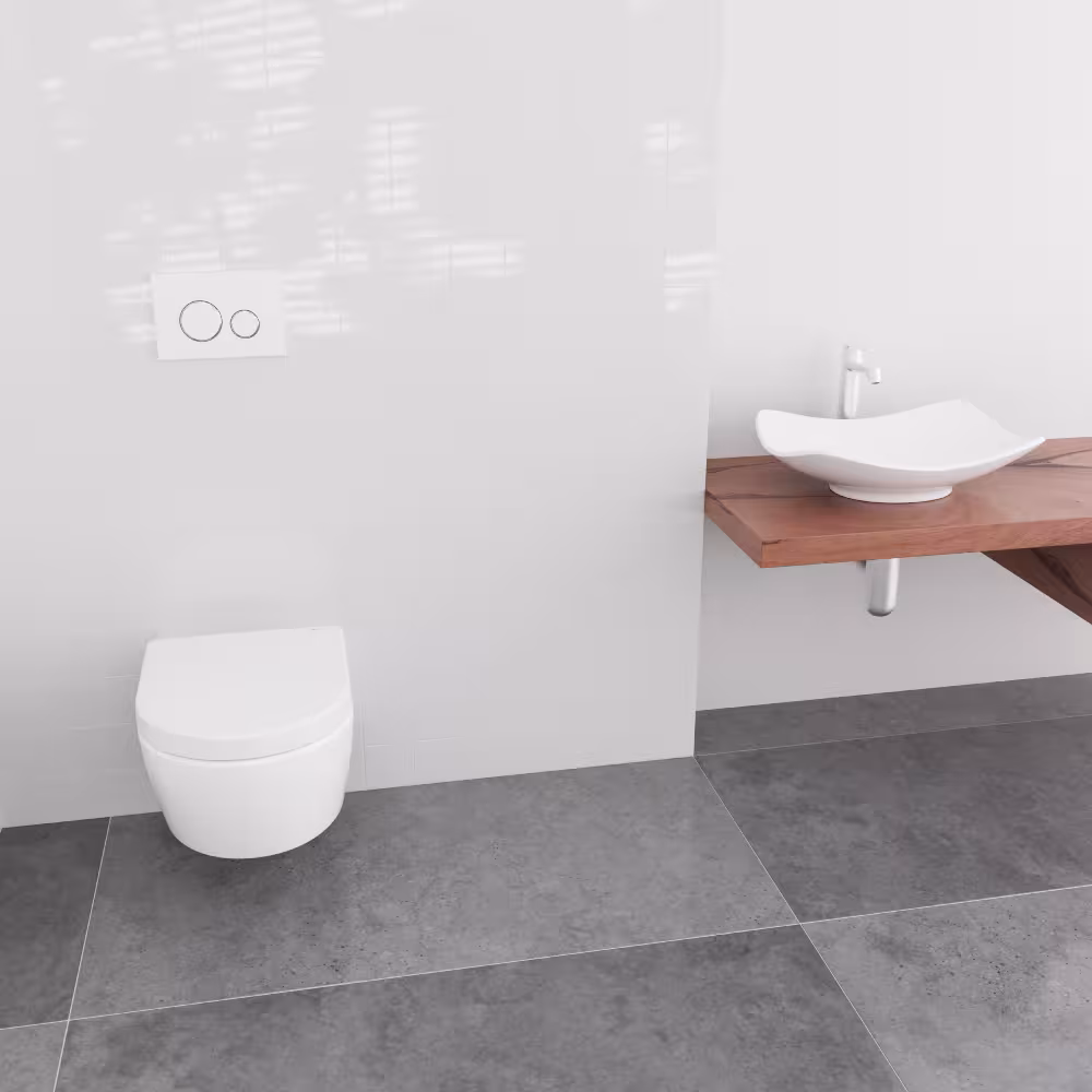 Figuur nr. 11 van het artikel Compacte toiletbril D700 wit D-vorm met softclose-mechanisme, onder andere ME van Starck, Laufen Pro uit de productgroep badkamerkeramiek van het merk LUVETT