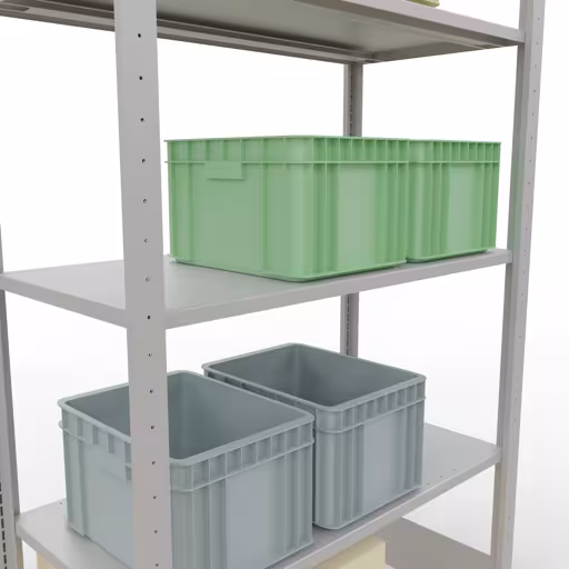 Basisplank, legbord, insteeksysteem MULTIplus85, 2000 x 1000 x 500 mm, 5 legborden, RAL 7035 lichtgrijs van het merk Schulte Lagertechnik uit het assortiment insteeksysteem