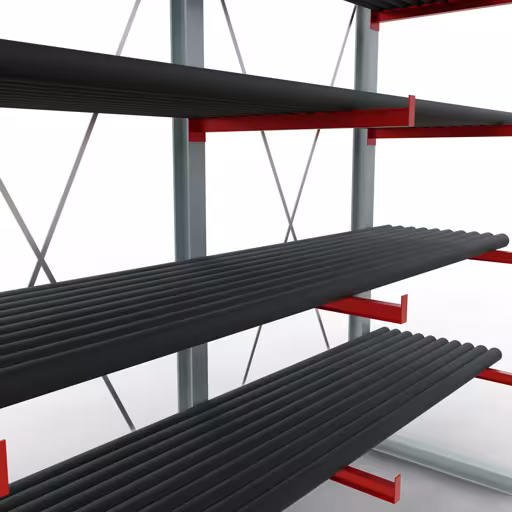 K 6000 compleet legbord, eenzijdig, 3000 x 3000 x 1000 mm, RAL 7001 / RAL 3000, 5 opslagniveaus van Schulte Lagertechnik uit het assortiment draagarmstellingen
