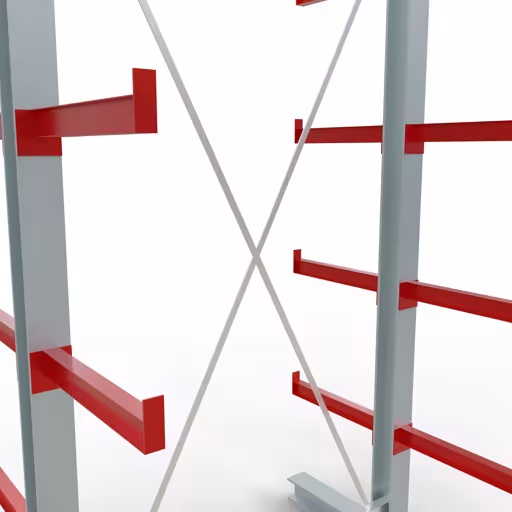 K 3000 compleet legbord, dubbelzijdig, 2500 x 1300 x 500 mm, RAL 7001 / RAL 3000, 5 opslagniveaus van Schulte Lagertechnik uit het assortiment draagarmstellingen