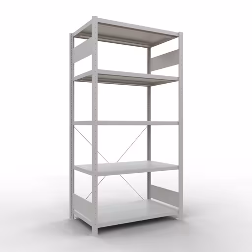 Figuur nr. 14 van het artikel basisplank, legbord, insteeksysteem MULTIplus330, 2000 x 1000 x 600 mm, 5 legborden, kruisschoor, RAL 7035 lichtgrijs uit de productgroep insteeksysteem van Schulte Lagertechnik.