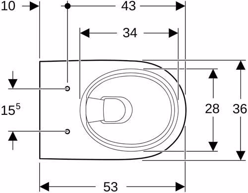 Geberit Renova wandcloset Wastafelonderbouw, half gesloten, randvrij, wit