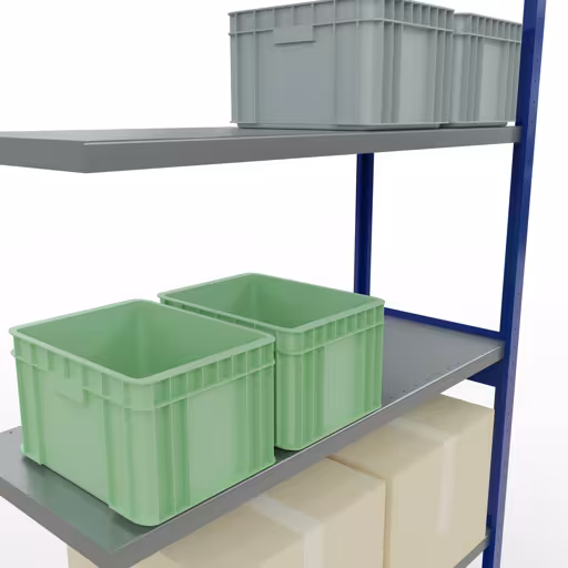 Afbeelding nr. 14 van het artikel aanbouwrekken, stellingrekken, insteeksysteem MULTIplus250, 3000 x 1300 x 500 mm, 7 legborden, lengtestangen, RAL 5010 gentiaanblauw/verzinkt uit de productgroep insteeksysteem van Schulte Lagertechnik