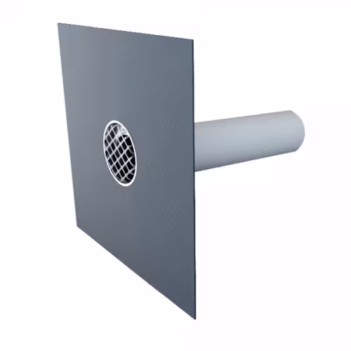 Flavent noodoverstorten DN 50 met universele PVC aansluitmanchet van Klöber Flavent noodoverstorten, ongeïsoleerde dakdoorvoeren, artikelnr. KF6527-3-99
